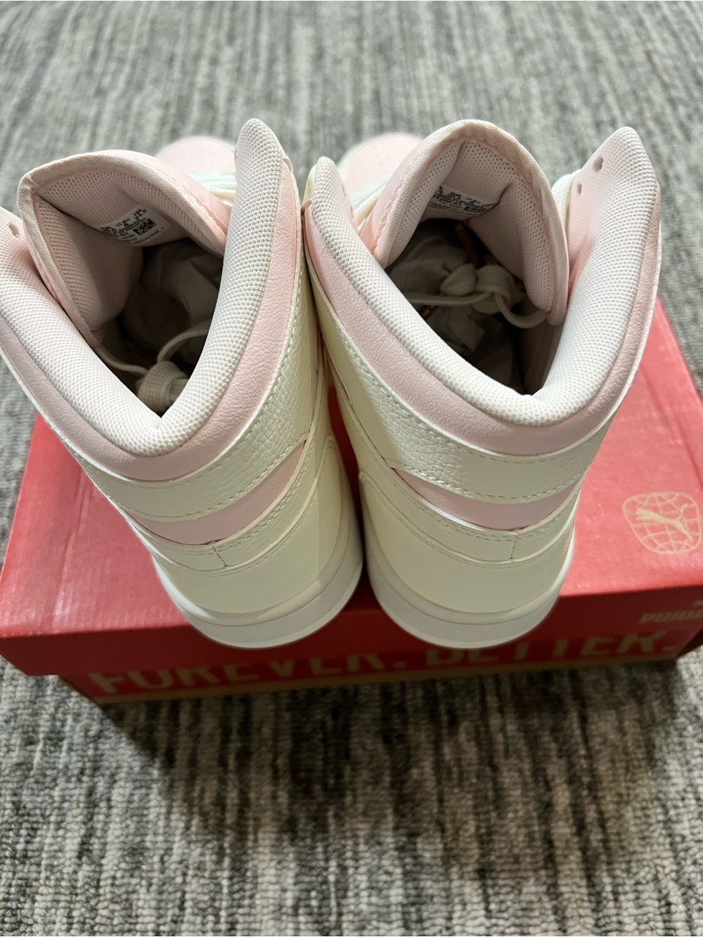 PUMA Rebound Layup Rcl Shine High Top Womens Pink, White Sneakers Size 8 - Picture 8 of 10